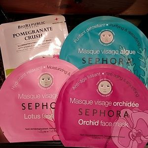 Lot of 4 face masks Sephora & Biorepublic